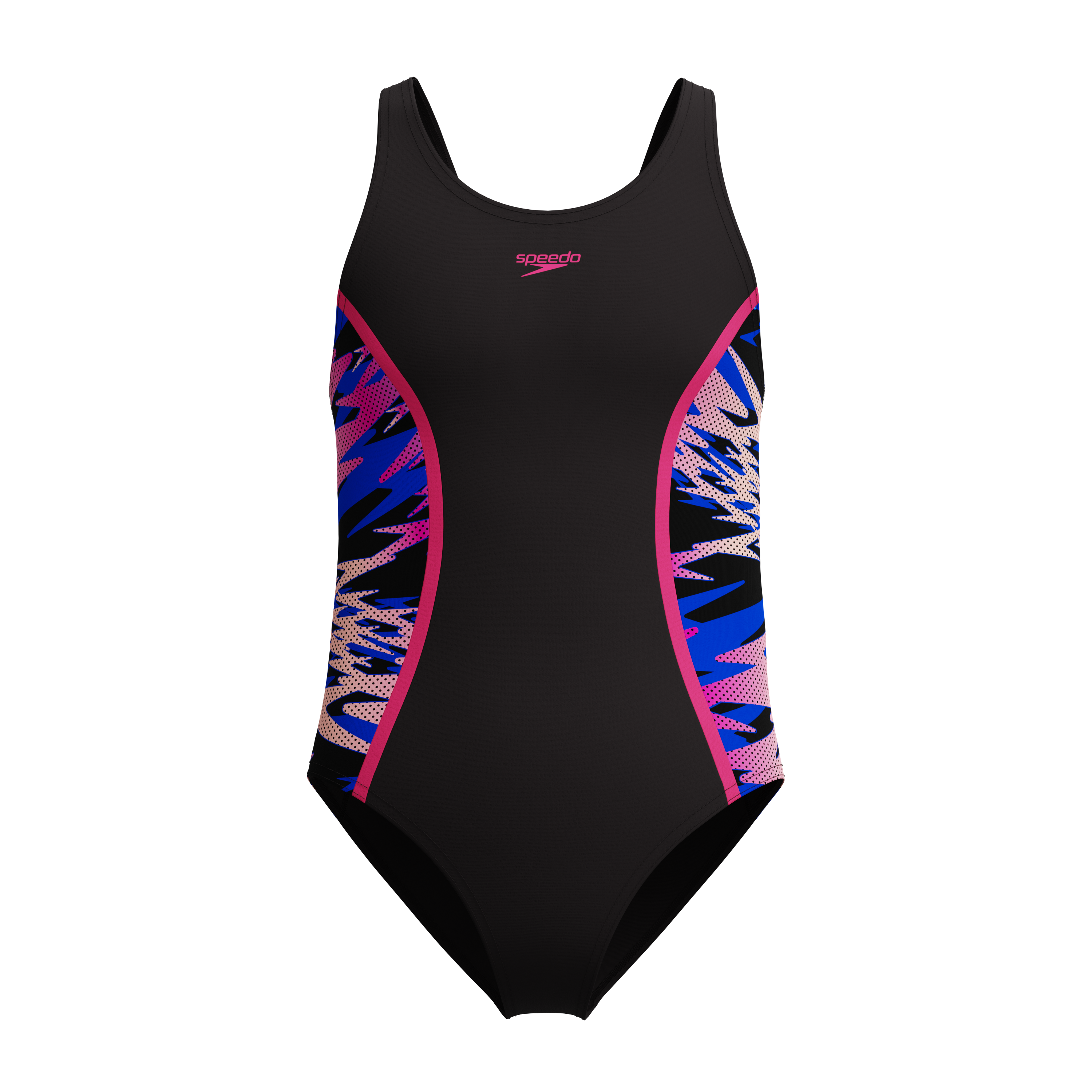 Girls Hyperboom Splice Muscleback Swimsuit Black/Pink