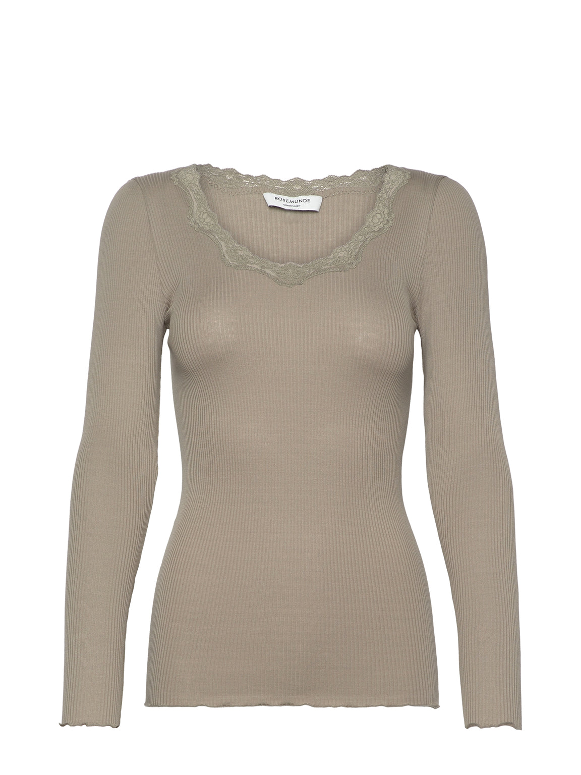 RWBabette Silk LS U-neck Lace T-shirt