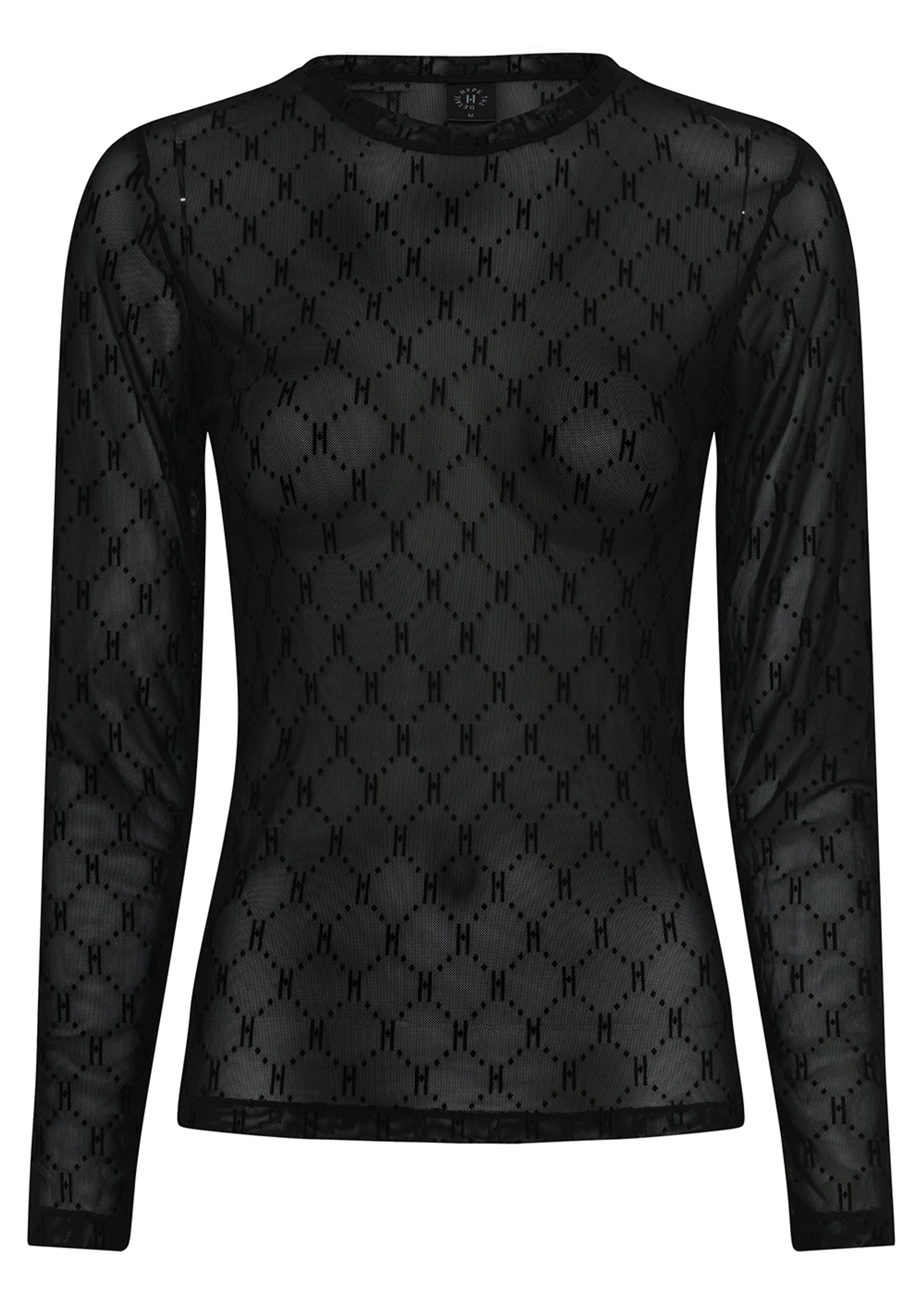 HYPETHEDETAiL mesh blouse (Black)
